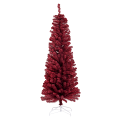 Kunstig Mørkerød juletræ u/lys - H1,8m