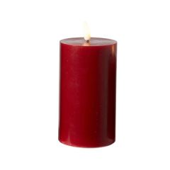 Da'core LED Bloklys med 3D flamme H10 cm Rød