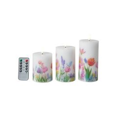 Da'core LED Bloklys blomster 3-pak