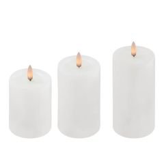 Nordic Glow LED Bloklys hvid 3-pak