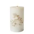 Da'core LED bloklys 3D flamme Rensdyr creme