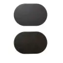 Da'core Dækkeserviet oval PU fake læder sort/mørk grå vendbar