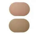 Da'core Dækkeserviet oval PU fake læder rosa/taupe vendbar