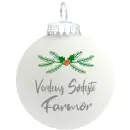 Julekugle mat hvid "Verdens sødeste Farmor"