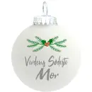 Julekugle mat hvid "Verdens sødeste Mor"