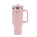 Conzept Termokop med hank og sugerør rosa