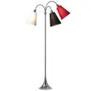 Trafik Gulvlampe krom m/hvid, sort og rød skærme