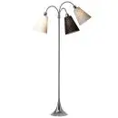Trafik Gulvlampe krom m/hvid, sort og sort nistret skærme