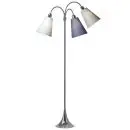 Trafik Gulvlampe krom m/lyseblå, dalablå og turkis blå skærme