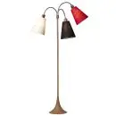 Trafik Gulvlampe trælook m/hvid, sort og rød skærme