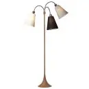 Trafik Gulvlampe trælook m/hvid, sort og sort nistrete skærme