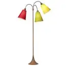 Trafik Gulvlampe trælook m/rød, limegrøn og gul skærme