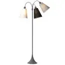 Trafik Gulvlampe grå m/hvid, sort og sort nistret skærme