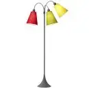 Trafik Gulvlampe grå m/rød, limegrøn og gul skærme