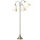 Trafik Gulvlampe messing m/hvide skærme