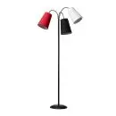 Salsa Trafiklys gulvlampe Sort med rød, sort og hvid skærme