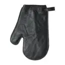 Grillhandske læder mat sort