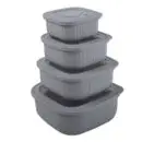 Conzept opbevaringsboks kvadratisk 4+4 dele lav sort