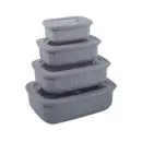 Conzept opbevaringsboks rektangulær 4+4 dele lav sort