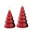 Da'core LED lys med 3D flamme juletræ rød 2-pak