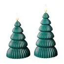 Da'core LED lys med 3D flamme juletræ grøn 2-pak