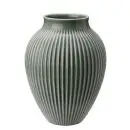 Knabstrup Vase med riller H27 cm mat grøn