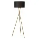 Nielsen Light Uptown Gulvlampe Trælook med sort stofskræm
