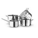 Eva Trio Recycled Rustfrit Stål grydesæt 4 Dele med pastaindsats