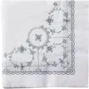 Musselmalet servietter 20 stk Sølv