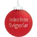 Julekugle Mat rød "Verdens Bedste Svigerfar"