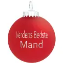 Julekugle Mat rød "Verdens Bedste Mand"