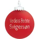 Julekugle Mat rød "Verdens Bedste Svigersøn"