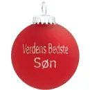 Julekugle Mat rød "Verdens Bedste Søn"
