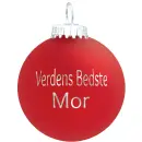 Julekugle Mat rød "Verdens Bedste Mor"