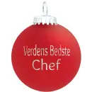 Julekugle Mat rød "Verdens Bedste Chef"