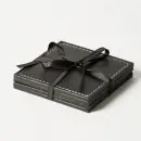 Da'Core Glasbrikker 10x10 cm Sort Læderlook – 4 stk