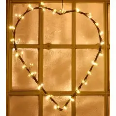 Conzept Christmas trådhjerte Ø40 cm 25x4 micro LED adapter