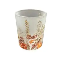 Fyrfadsstage med blomstermotiv H8/D7 cm