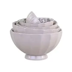 Arés Latteskål m. mønster mocca sæt af 5