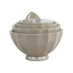 Arés Latteskål m. mønster verte sæt af 5 brun