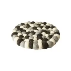 Bordskåner uld Ø20 cm sort/grå/natur