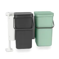 Brabantia Sort & Go indbygningsmodul grey/jade green 2 x 16 liter