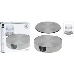 Koopman Coaster 6 stk incl holder rustfrit stål