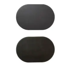 Da'core Dækkeserviet oval PU fake læder sort/mørk grå vendbar