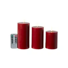 Conzept Electric LED bloklys 3D flamme 3-pak rød