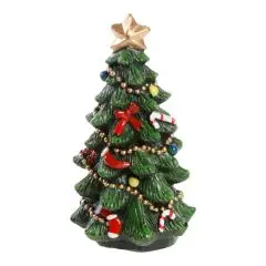 Juletræ med pynt 11x6,7 cm polyresin