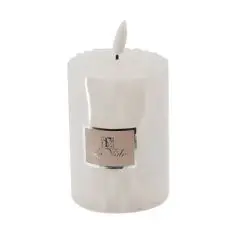 La Vida Pattern LED bloklys H10/Ø7 cm Hvid