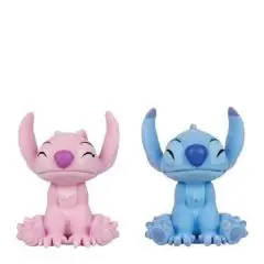 Disney Flocked magnetic Stitch and Angel H: 9 cm figur