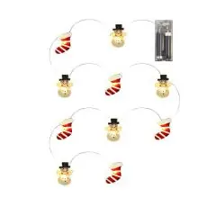 Sirius Julius lyskæde 10 LED snemand/strømpe til batteri