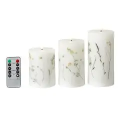 Da'core Bloklyssæt 3-pak LED med fjernbetjening blomst